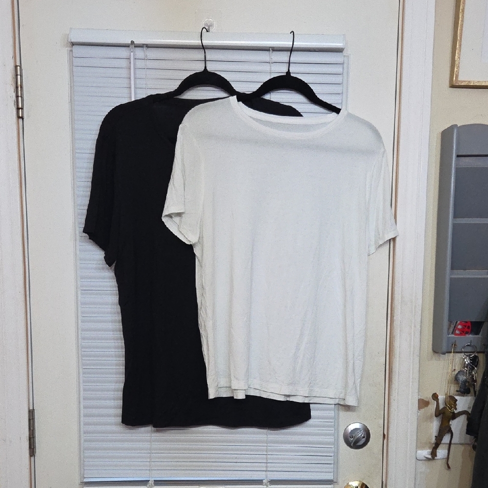 Nine West Soft Spun Tee Set - Black & White
